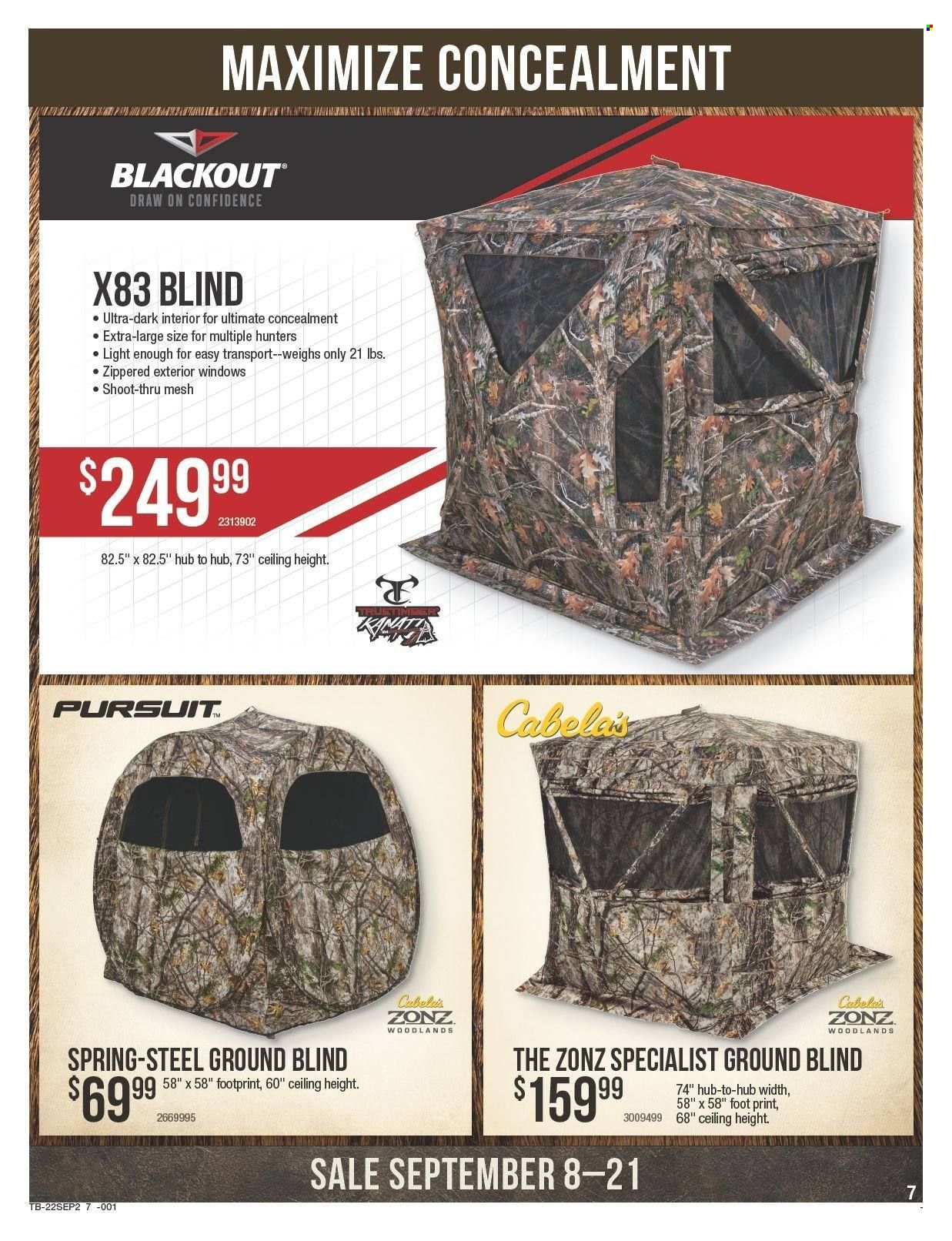 Cabela's (AZ, CO, ID, MT, NV, OR, SD, UT, WA) Weekly Ad Flyer Specials September 8 to September 21, 2022