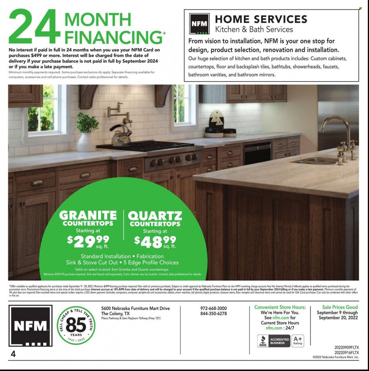 Nebraska Furniture Mart (IA, KS, NE, TX) Weekly Ad Flyer Specials September 9 to September 20, 2022
