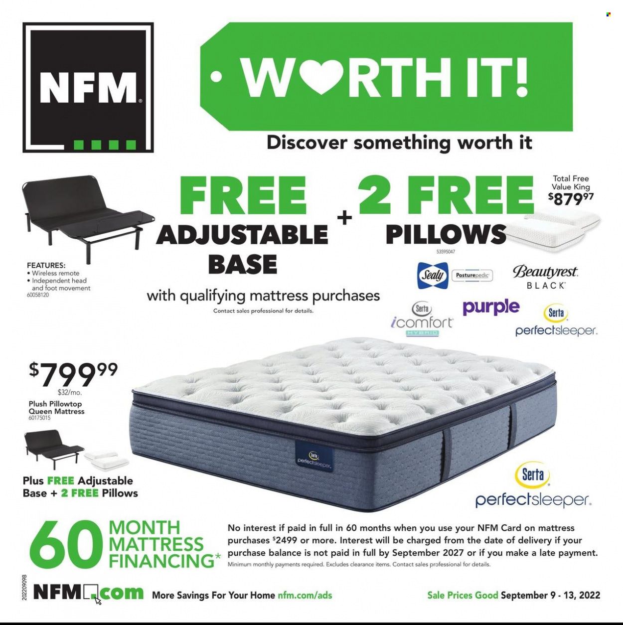 Nebraska Furniture Mart (IA, KS, NE, TX) Weekly Ad Flyer Specials September 9 to September 13, 2022