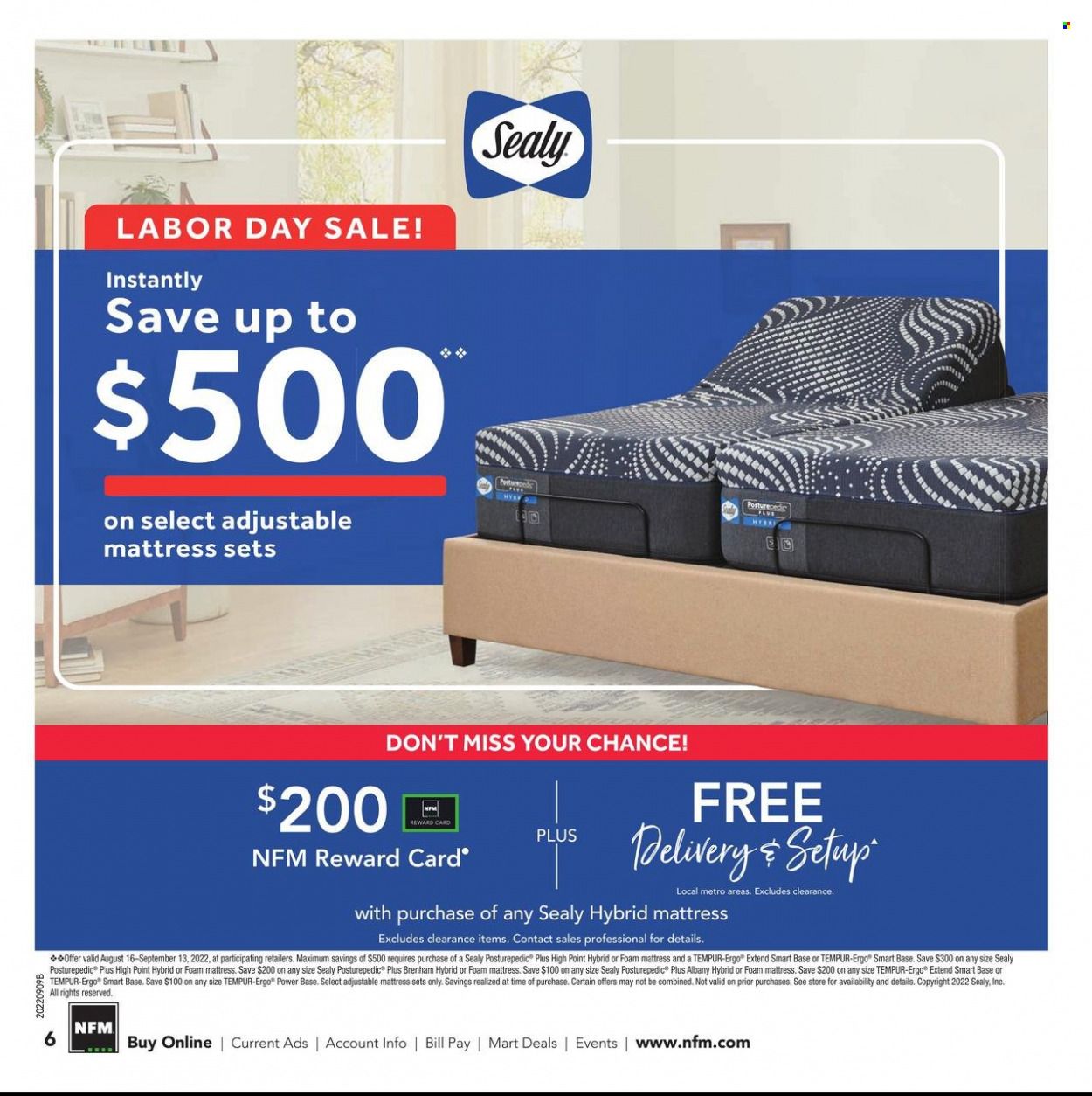 Nebraska Furniture Mart (IA, KS, NE, TX) Weekly Ad Flyer Specials September 9 to September 13, 2022