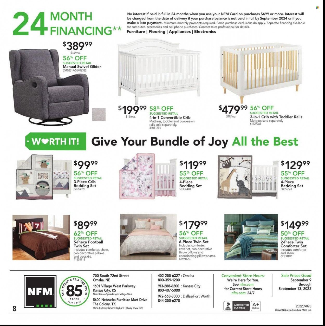 Nebraska Furniture Mart (IA, KS, NE, TX) Weekly Ad Flyer Specials September 9 to September 13, 2022