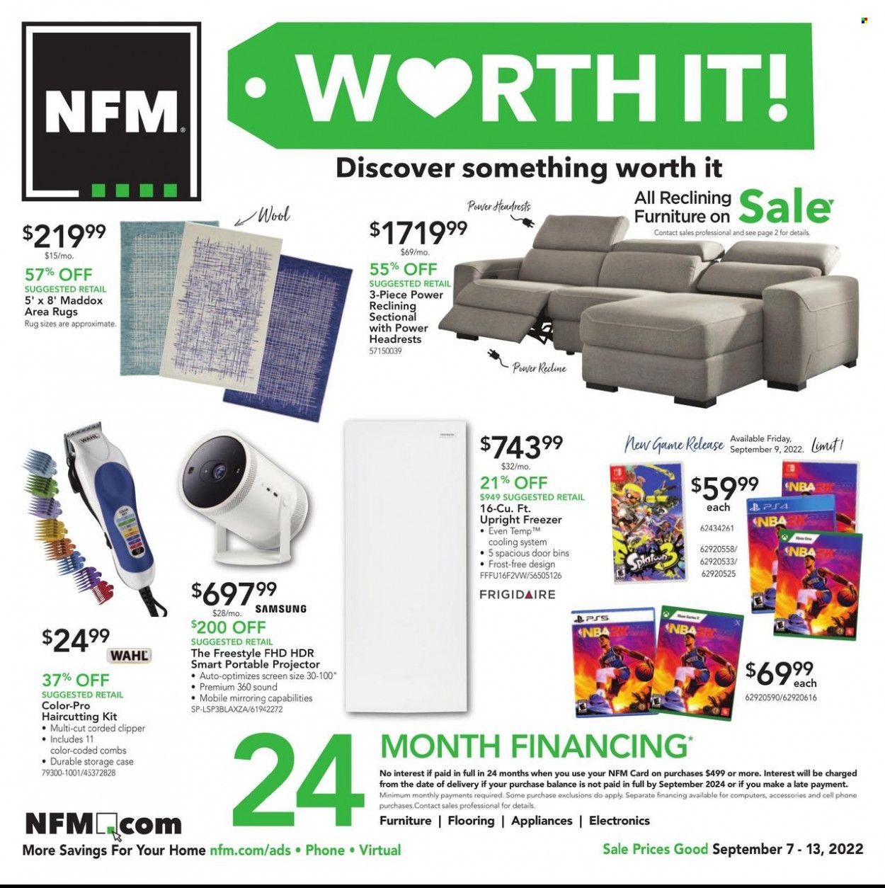 Nebraska Furniture Mart (IA, KS, NE, TX) Weekly Ad Flyer Specials September 7 to September 13, 2022