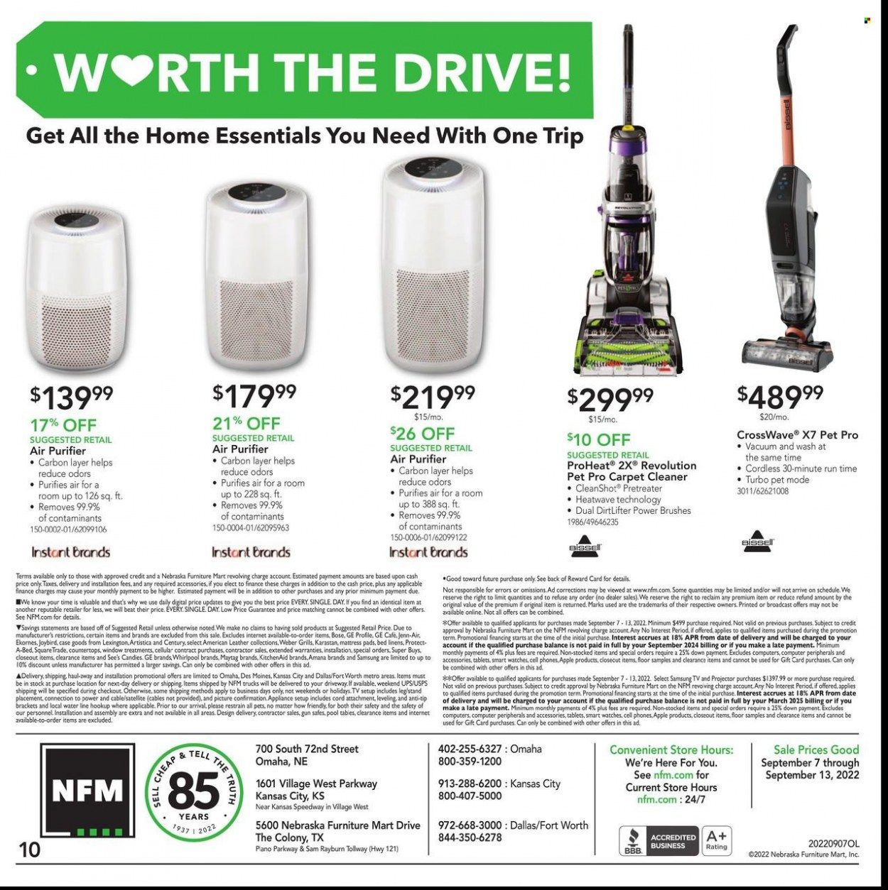 Nebraska Furniture Mart (IA, KS, NE, TX) Weekly Ad Flyer Specials September 7 to September 13, 2022