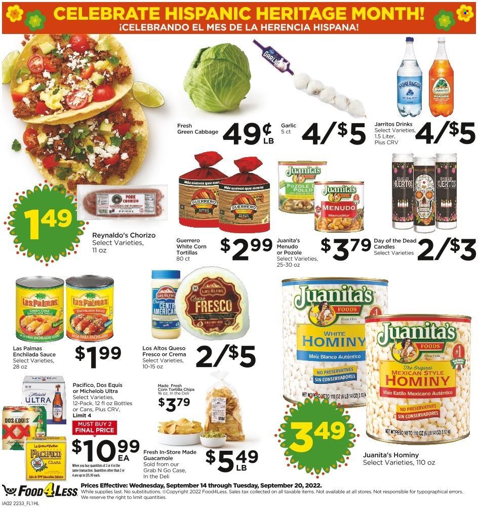 Food 4 Less (CA) Weekly Ad Flyer Specials September 14 to September 20, 2022