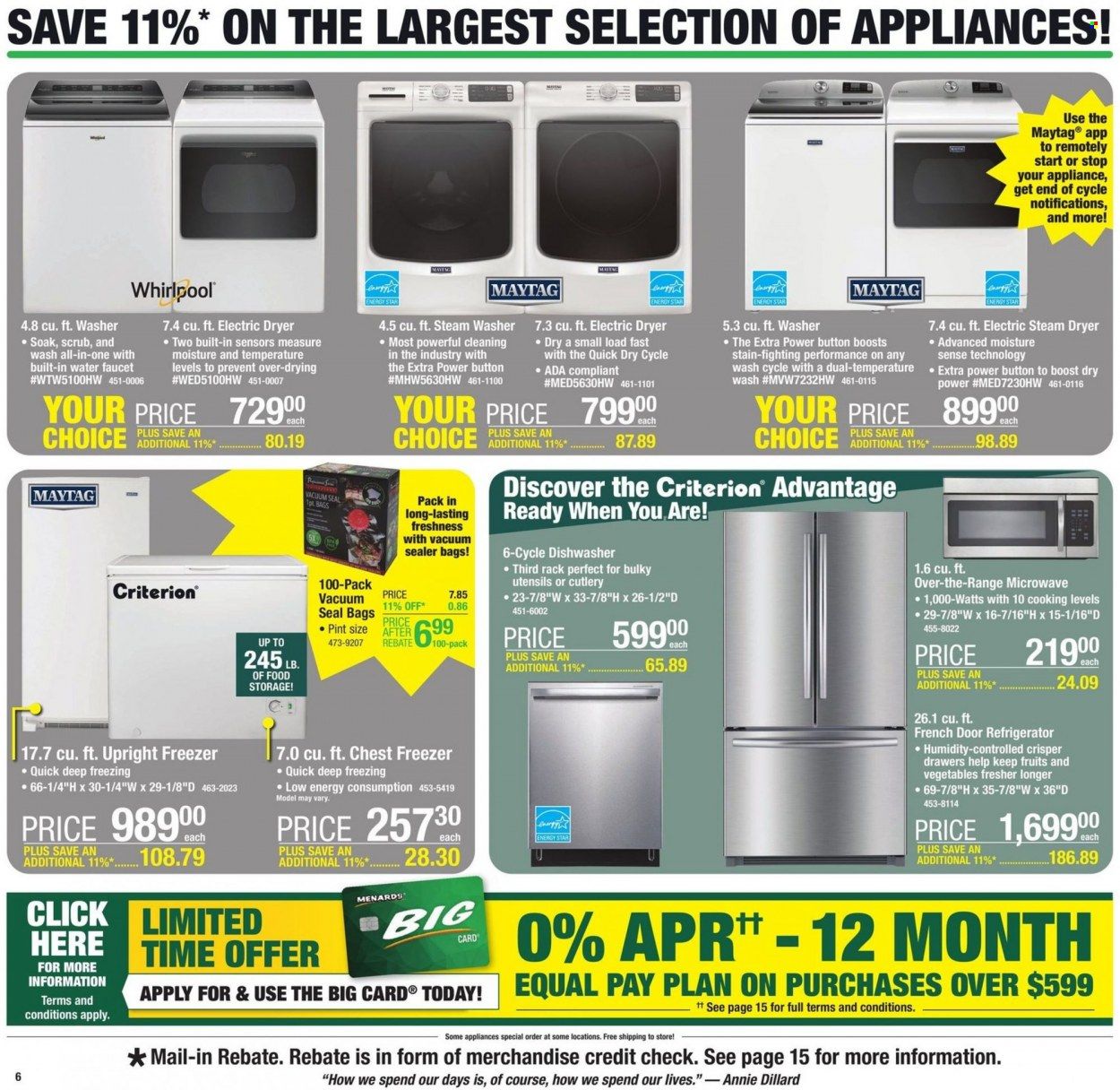 Menards Weekly Ad Flyer Specials September 15 to September 25, 2022