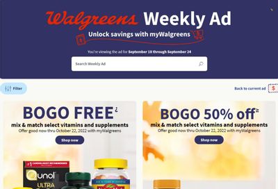 Walgreens Weekly Ad Flyer Specials September 18 to September 24, 2022