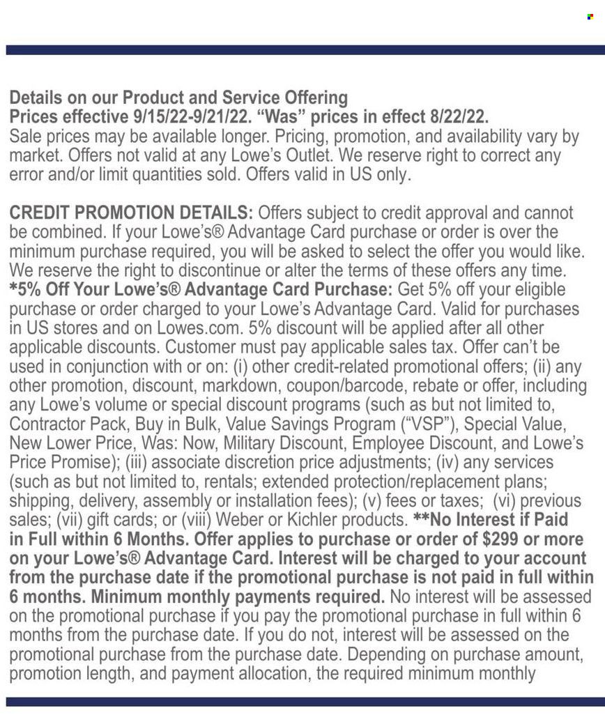 Lowe's Weekly Ad Flyer Specials September 15 to September 21, 2022