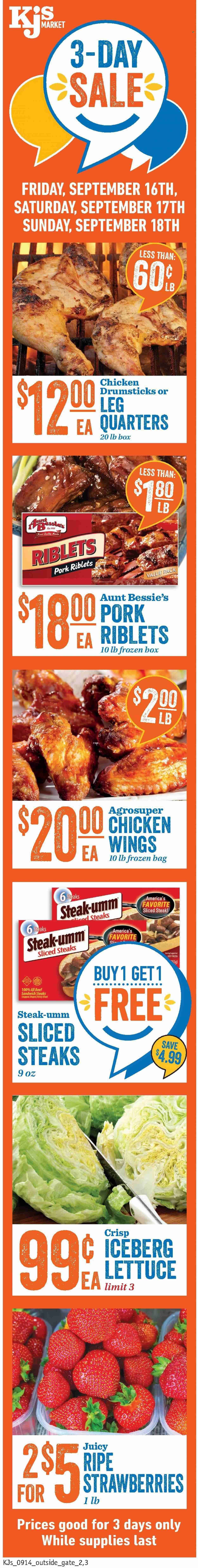 KJ´s Market (GA, SC) Weekly Ad Flyer Specials September 14 to September 20, 2022