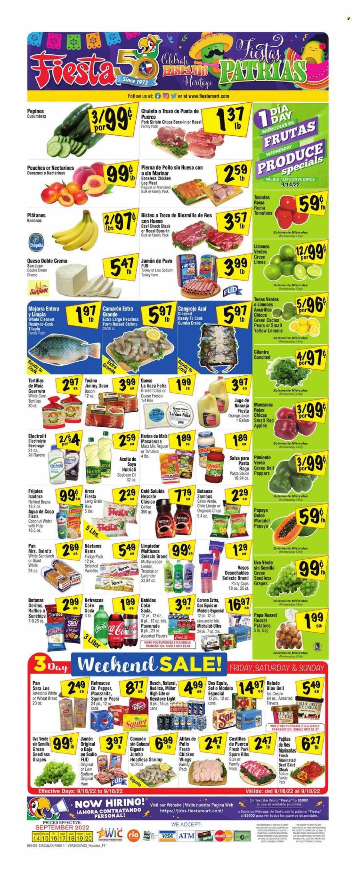 Fiesta Mart (TX) Weekly Ad Flyer Specials September 14 to September 20, 2022