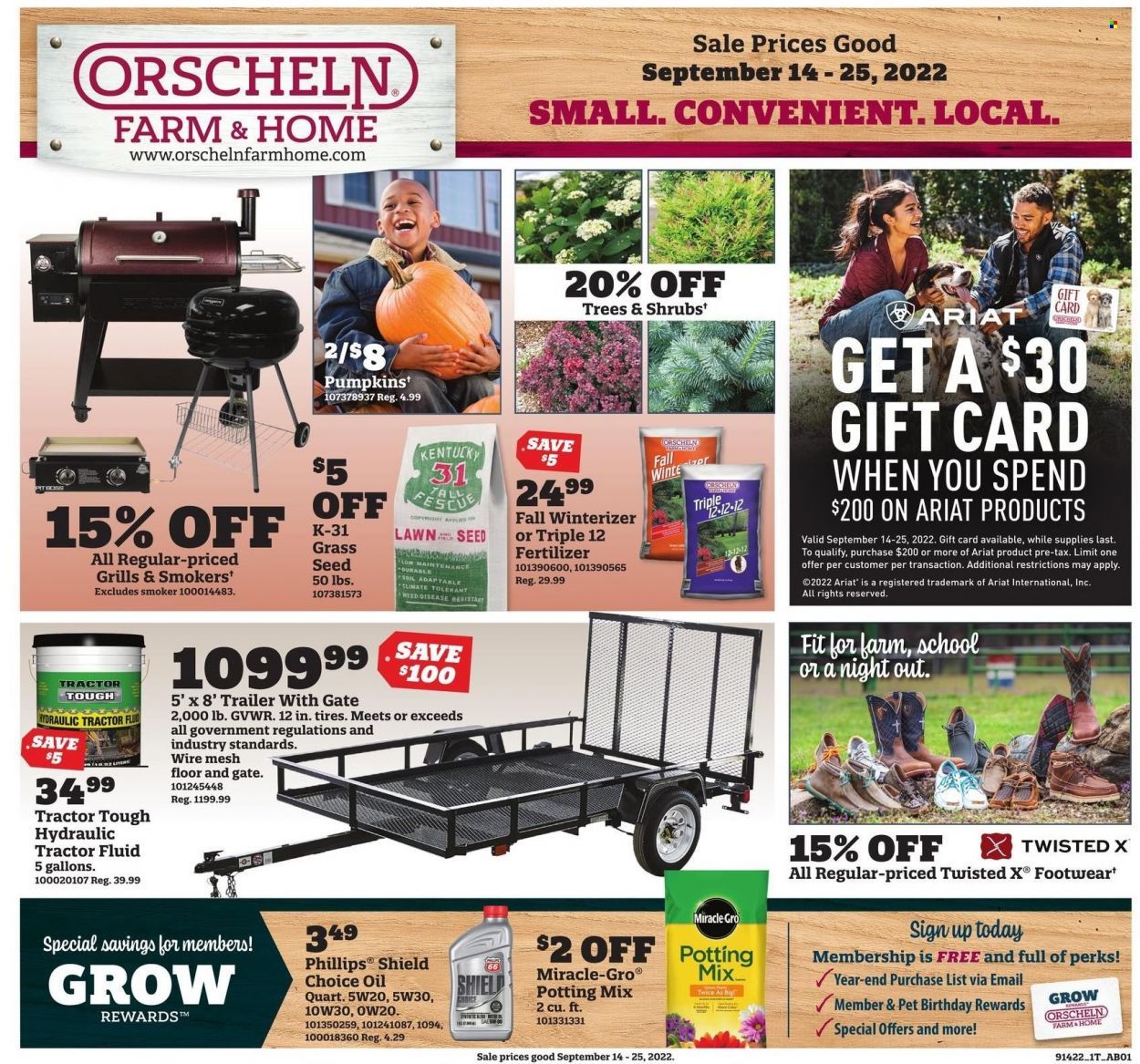 Orscheln Farm and Home (IA, IN, KS, MO, NE, OK) Weekly Ad Flyer Specials September 14 to September 25, 2022