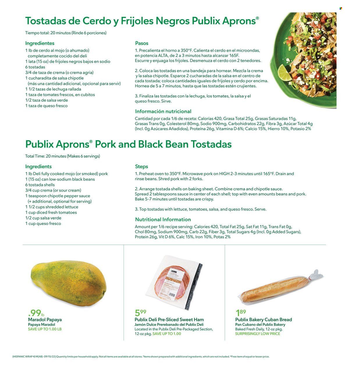 Publix (AL, FL, GA, NC, SC, TN) Weekly Ad Flyer Specials September 15 to September 21, 2022