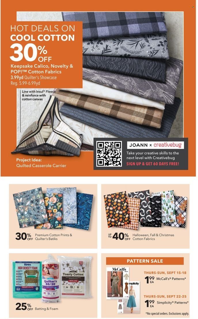 JOANN Weekly Ad Flyer Specials September 15 to September 28, 2022