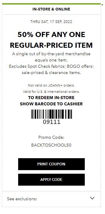 JOANN Weekly Ad Flyer Specials September 17 to September 17, 2022