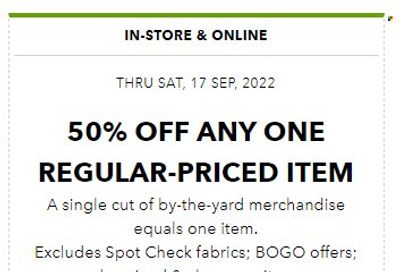 JOANN Weekly Ad Flyer Specials September 17 to September 17, 2022
