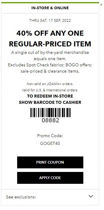 JOANN Weekly Ad Flyer Specials September 17 to September 17, 2022