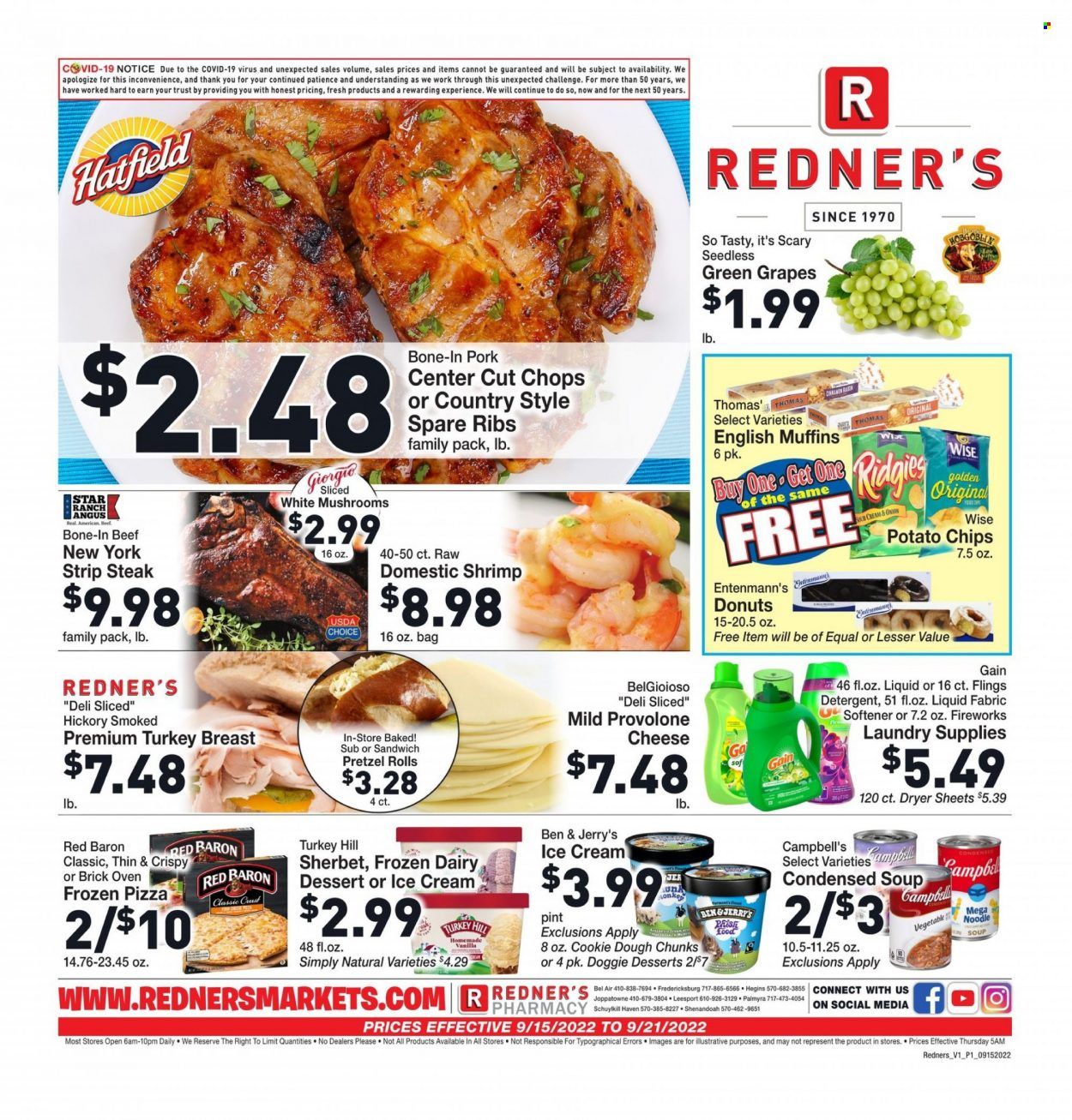 Redner's Markets (DE, MD, PA) Weekly Ad Flyer Specials September 15 to September 21, 2022