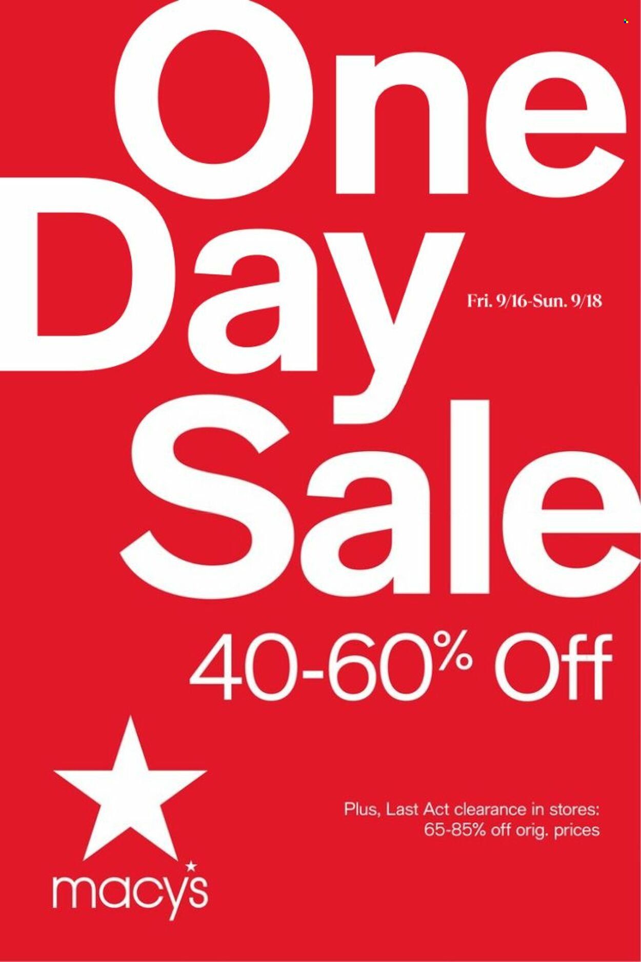 Macy's Weekly Ad Flyer Specials September 16 to September 18, 2022