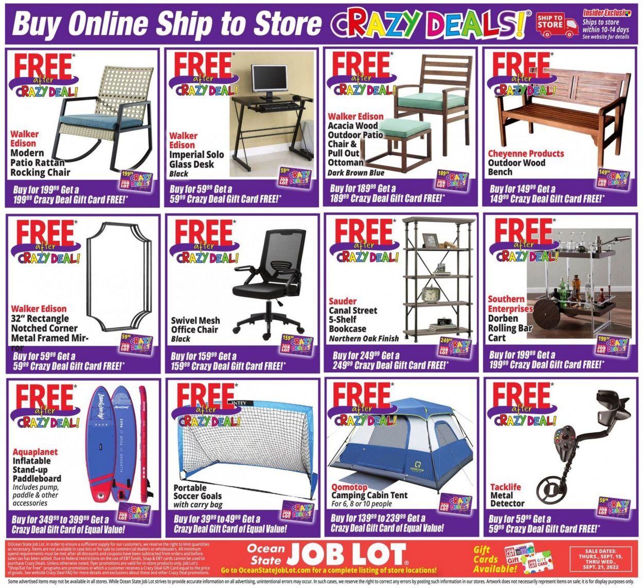 Ocean State Job Lot (CT, MA, ME, NH, NJ, NY, RI, VT) Weekly Ad Flyer Specials September 15 to September 21, 2022
