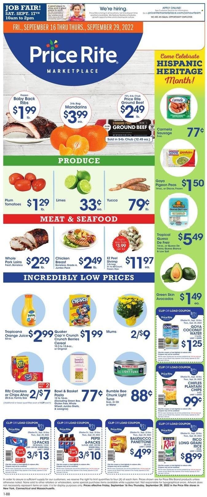 Price Rite (CT, MA, MD, NH, NJ, NY, PA, RI) Weekly Ad Flyer Specials September 16 to September 29, 2022