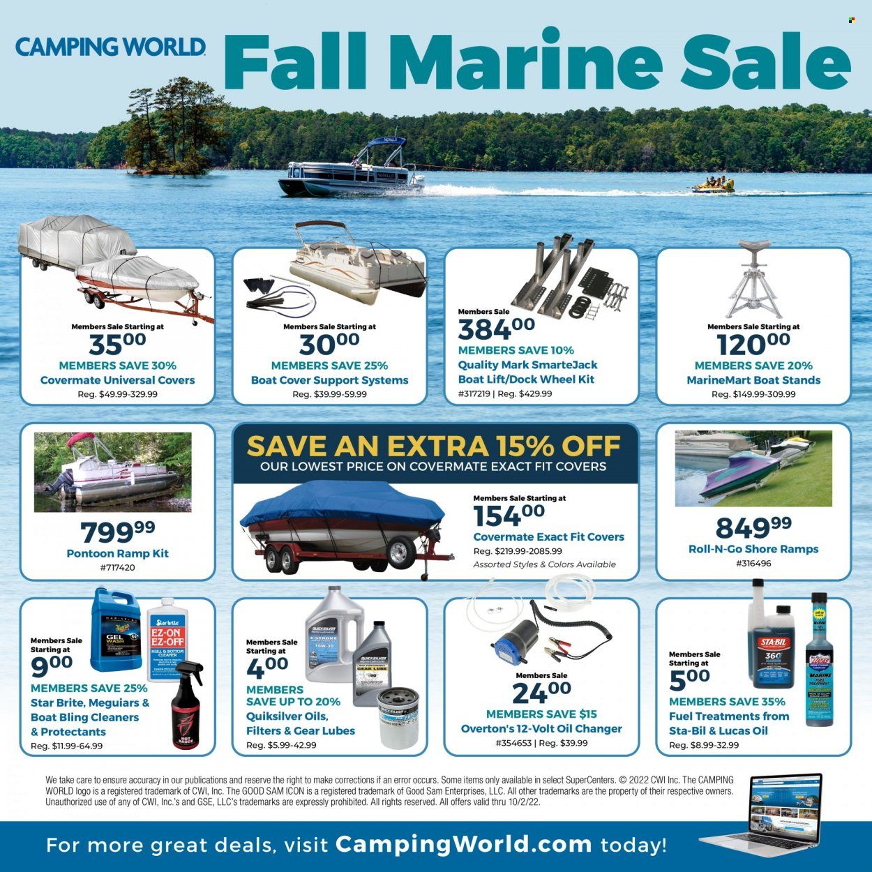 Camping World Weekly Ad Flyer Specials September 16 to October 2, 2022