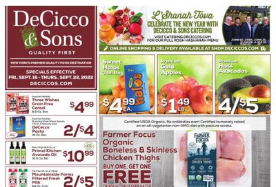 DeCicco & Sons (NY) Weekly Ad Flyer Specials September 16 to September 22, 2022