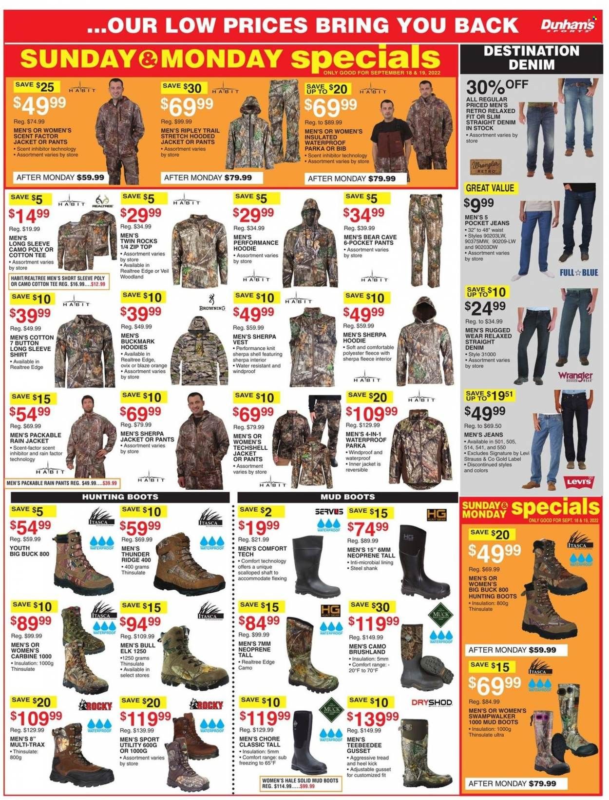 Dunham's Sports (MI, PA, WI) Weekly Ad Flyer Specials September 17 to September 22, 2022