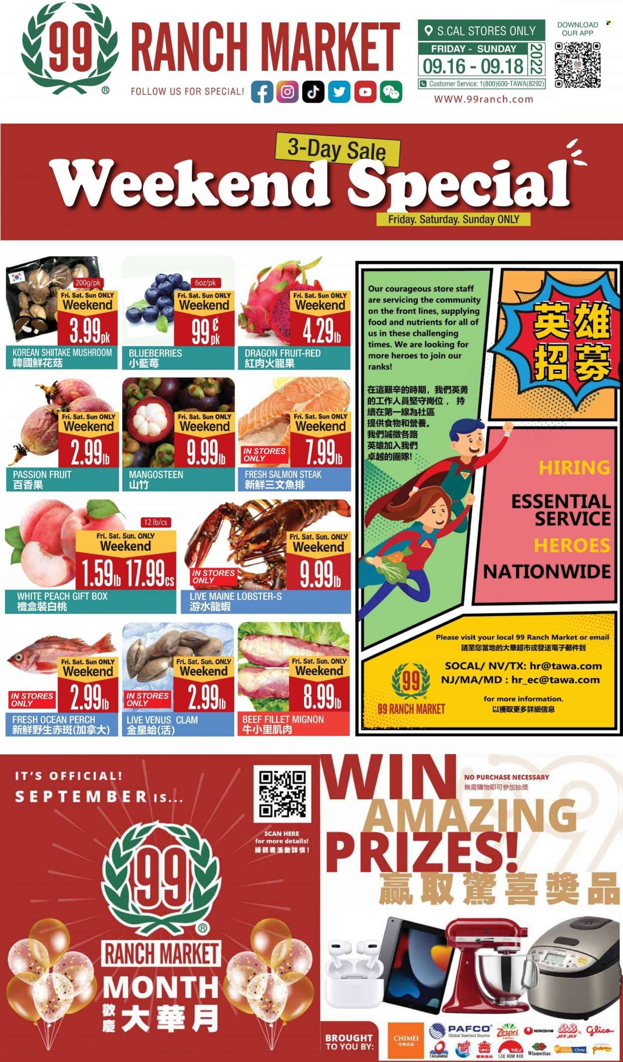 99 Ranch Market (40, CA) Weekly Ad Flyer Specials September 16 to September 22, 2022