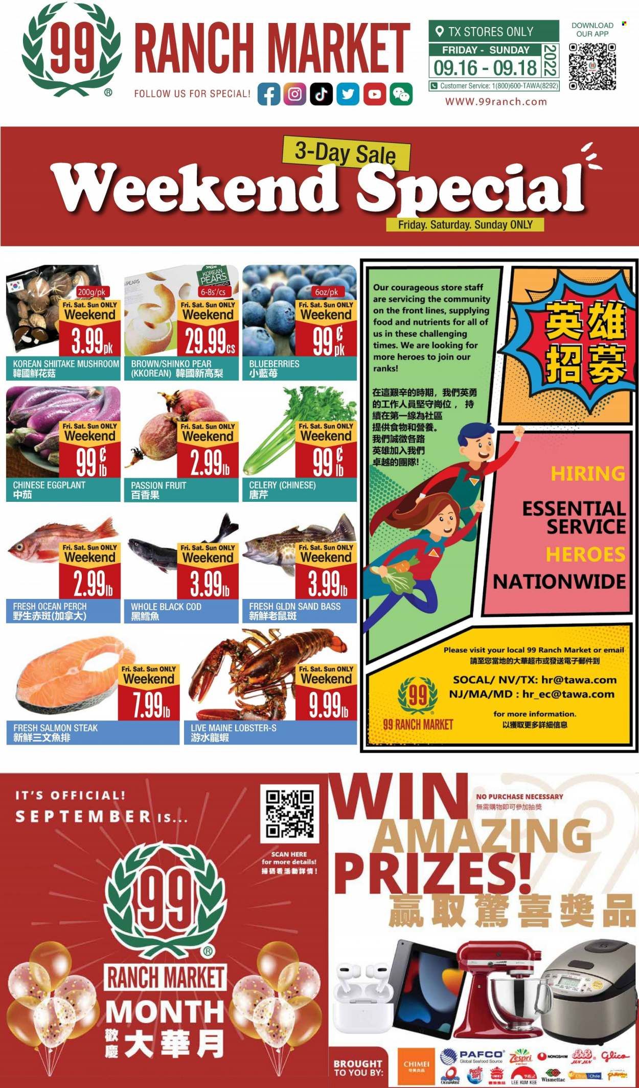 99 Ranch Market (TX) Weekly Ad Flyer Specials September 16 to September 22, 2022