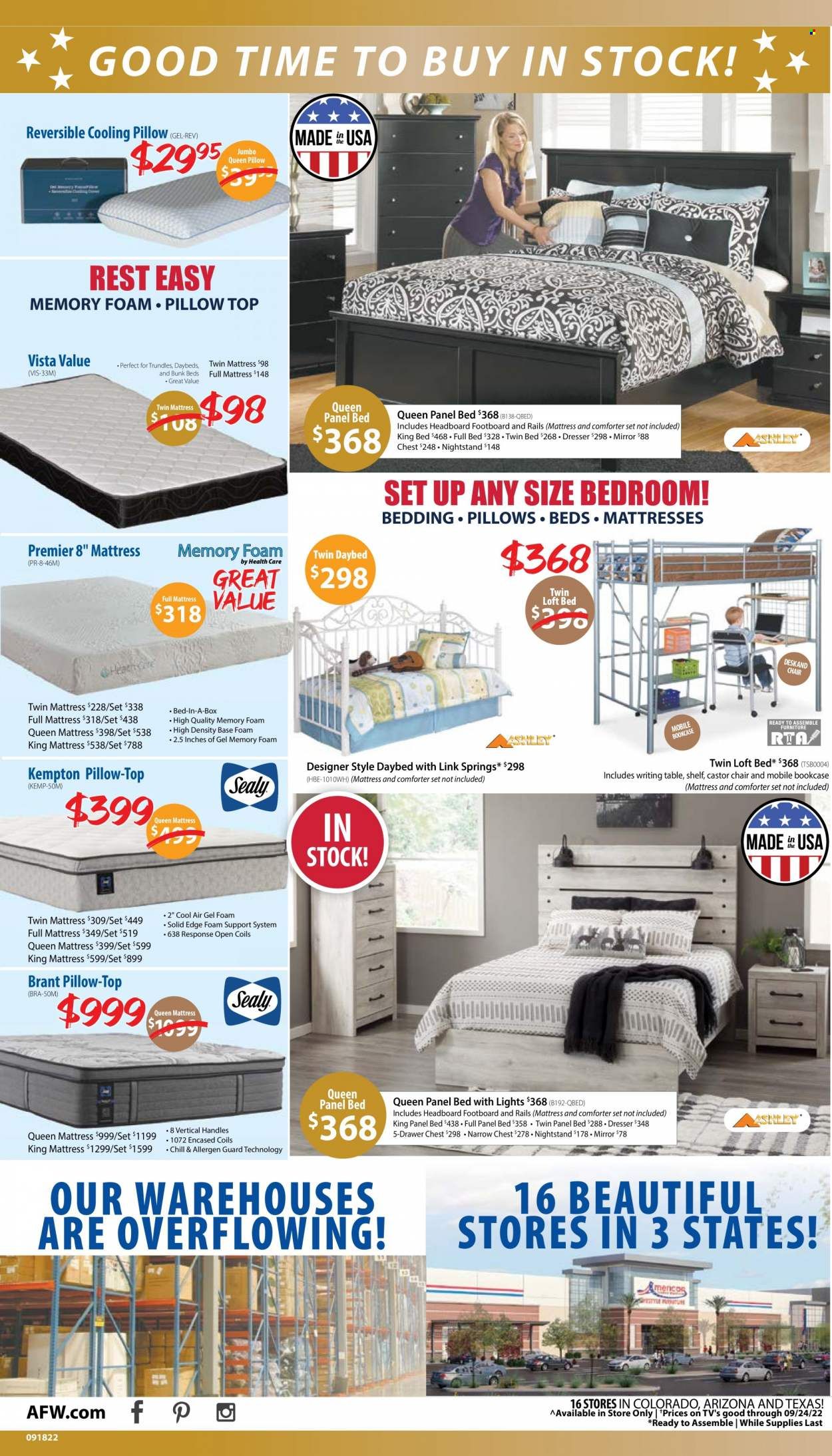 American Furniture Warehouse (AZ, CO, TX) Weekly Ad Flyer Specials September 18 to September 24, 2022