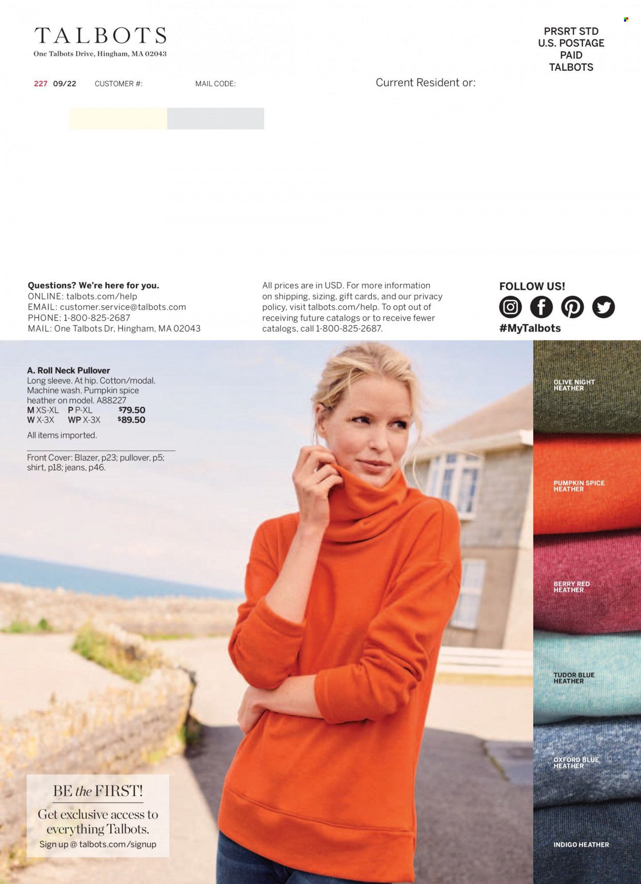Talbots Weekly Ad Flyer Specials October 1 to October 31, 2022