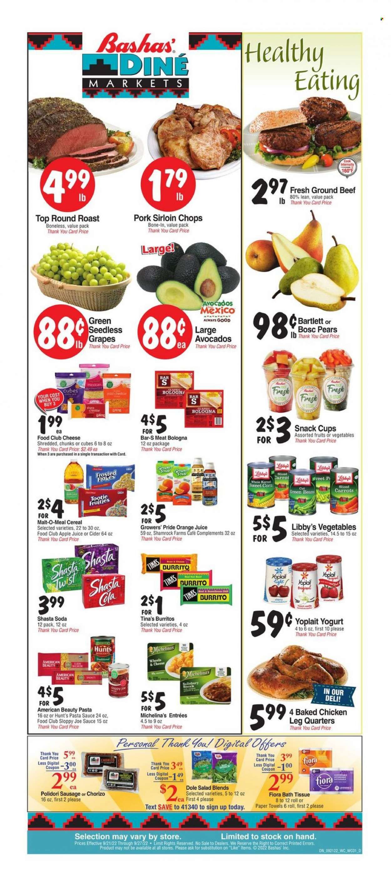 Bashas' Diné Markets (AZ, NM) Weekly Ad Flyer Specials September 21 to September 27, 2022