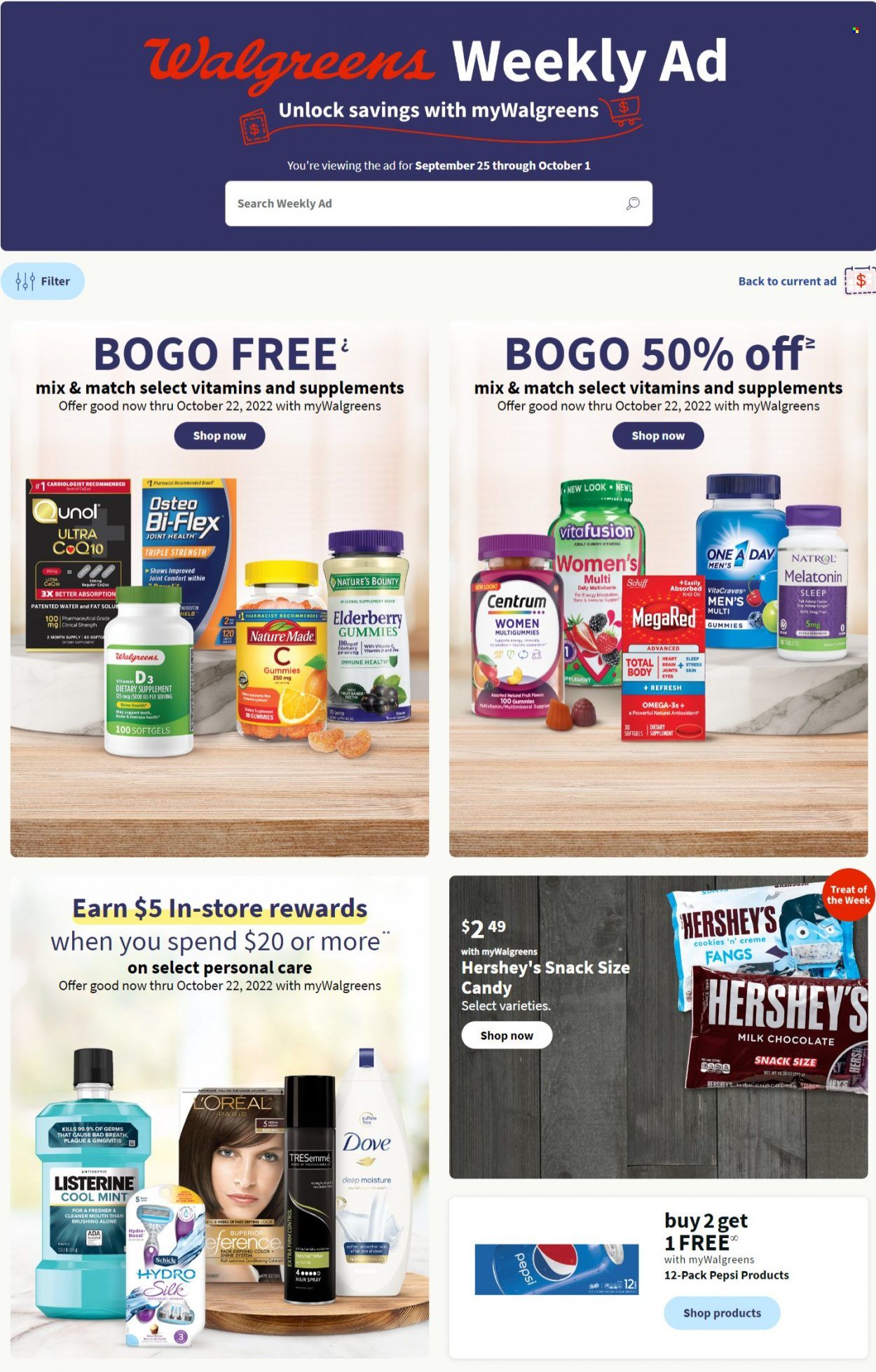 Walgreens Weekly Ad Flyer Specials September 25 to October 1, 2022