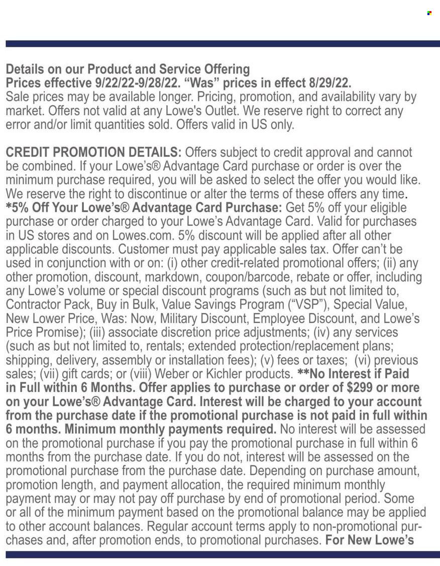 Lowe's Weekly Ad Flyer Specials September 22 to September 28, 2022