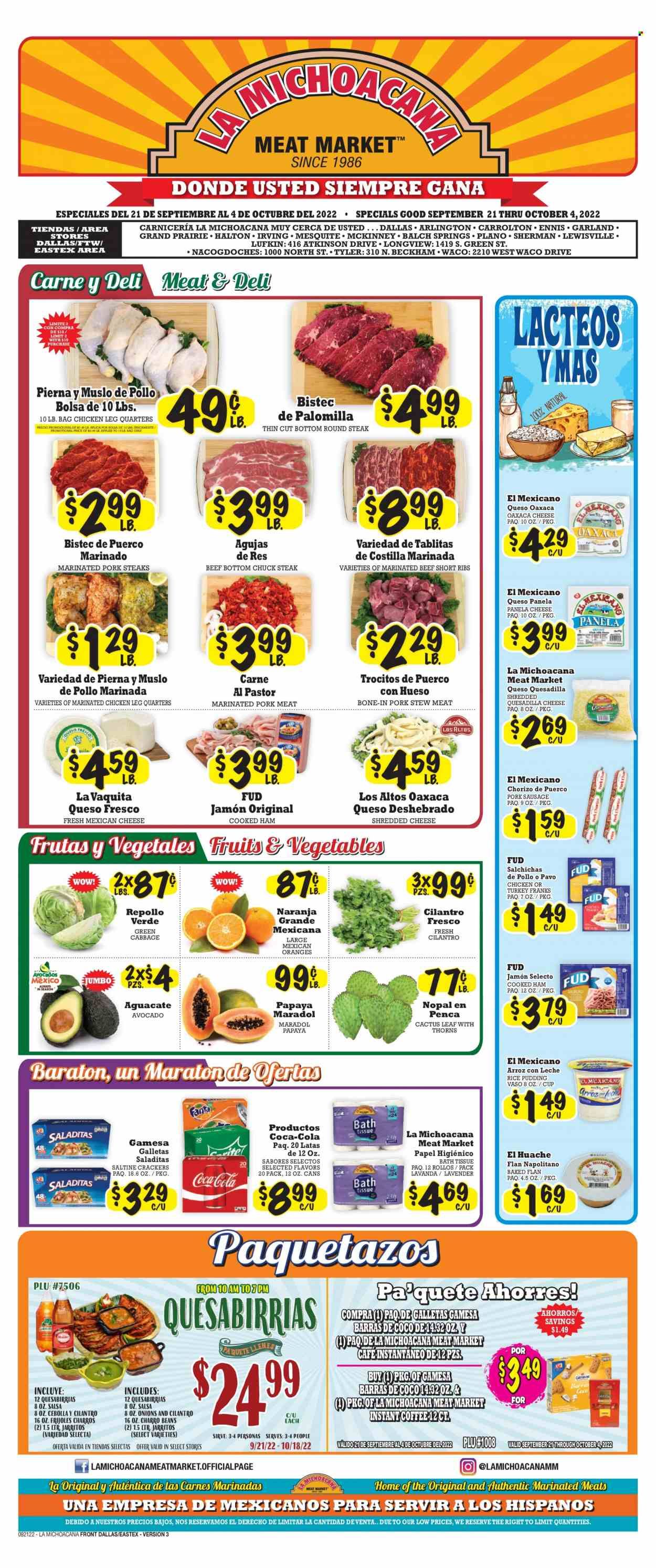 La Michoacana Meat Market (TX) Weekly Ad Flyer Specials September 21 to October 4, 2022