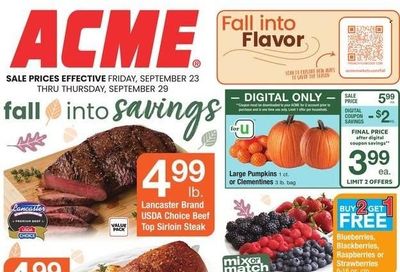 ACME (DE, NJ, NY, PA) Weekly Ad Flyer Specials September 23 to September 29, 2022