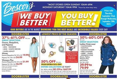 Boscov's (CT, DE, MD, NJ, NY, PA) Weekly Ad Flyer Specials September 22 to September 28, 2022