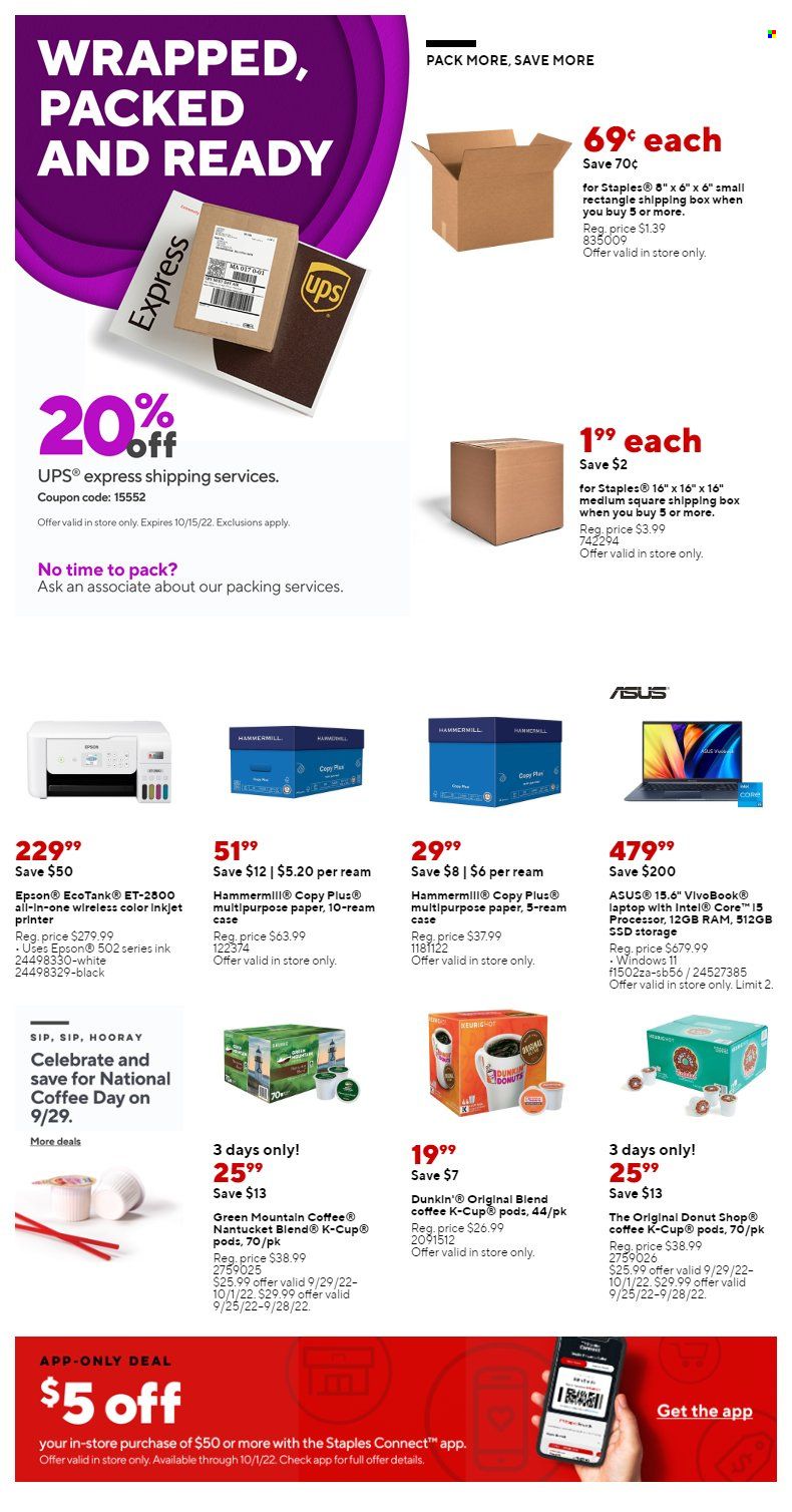 Staples Weekly Ad Flyer Specials September 25 to October 1, 2022