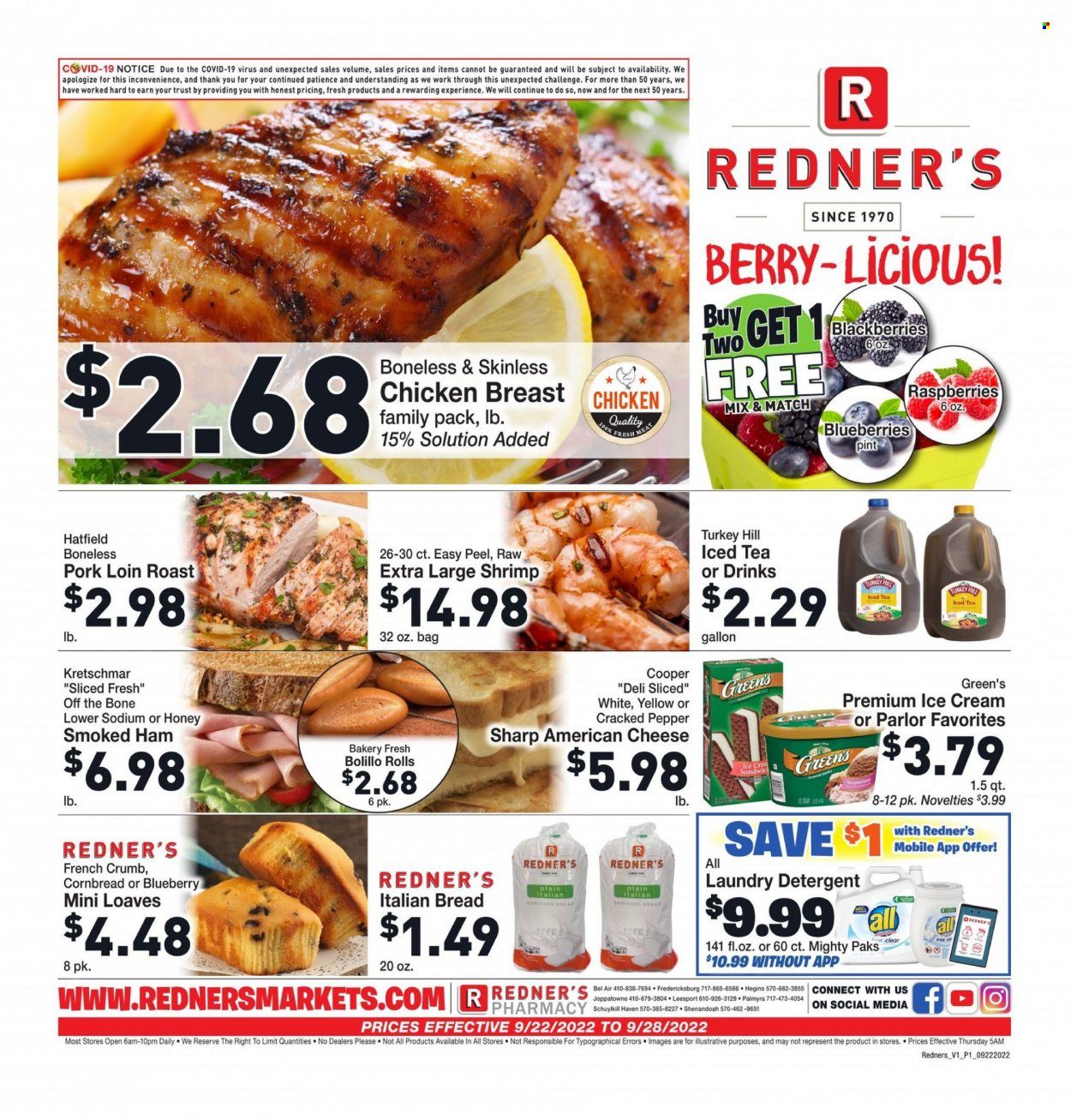 Redner's Markets (DE, MD, PA) Weekly Ad Flyer Specials September 22 to September 28, 2022