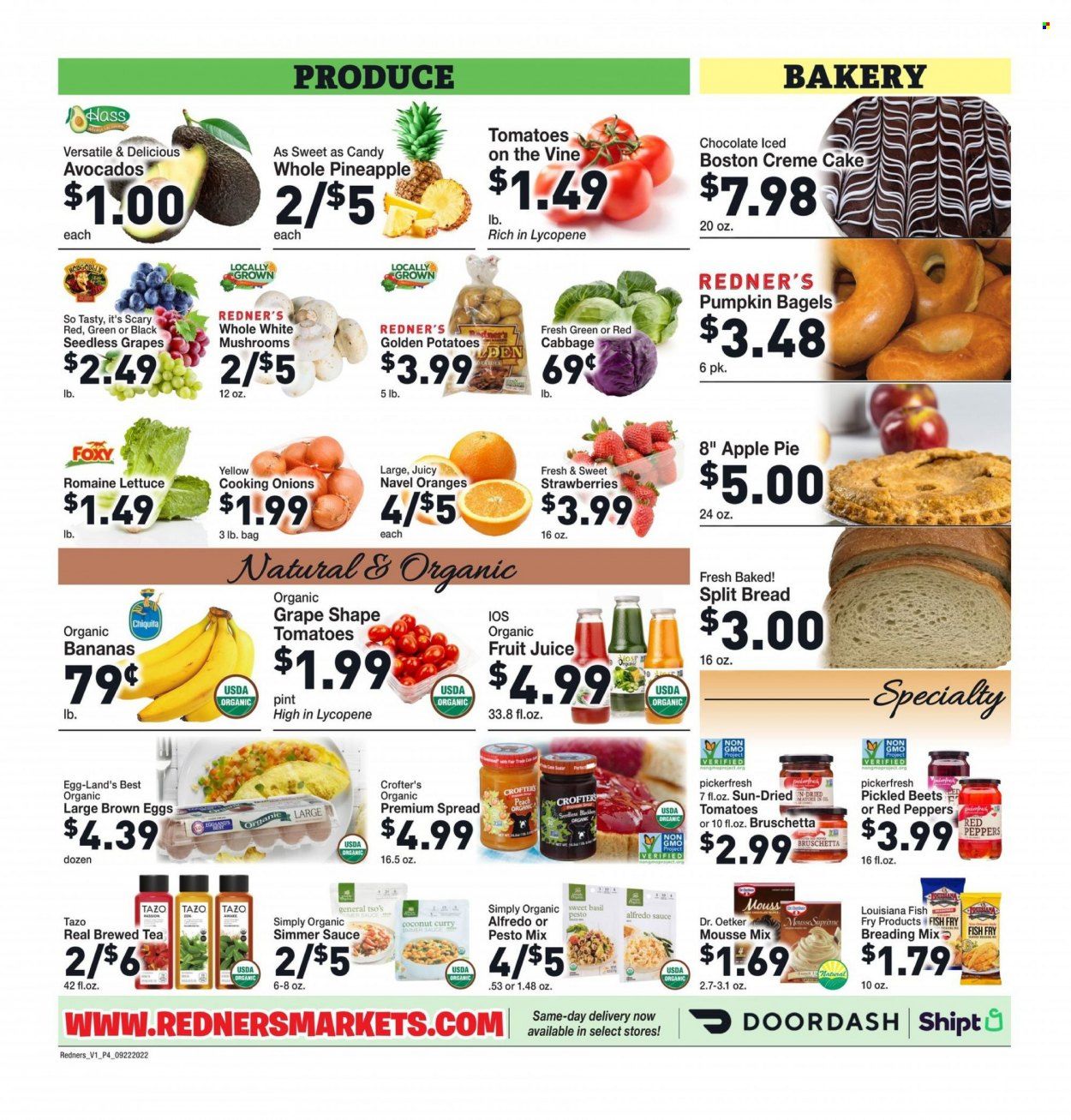 Redner's Markets (DE, MD, PA) Weekly Ad Flyer Specials September 22 to September 28, 2022