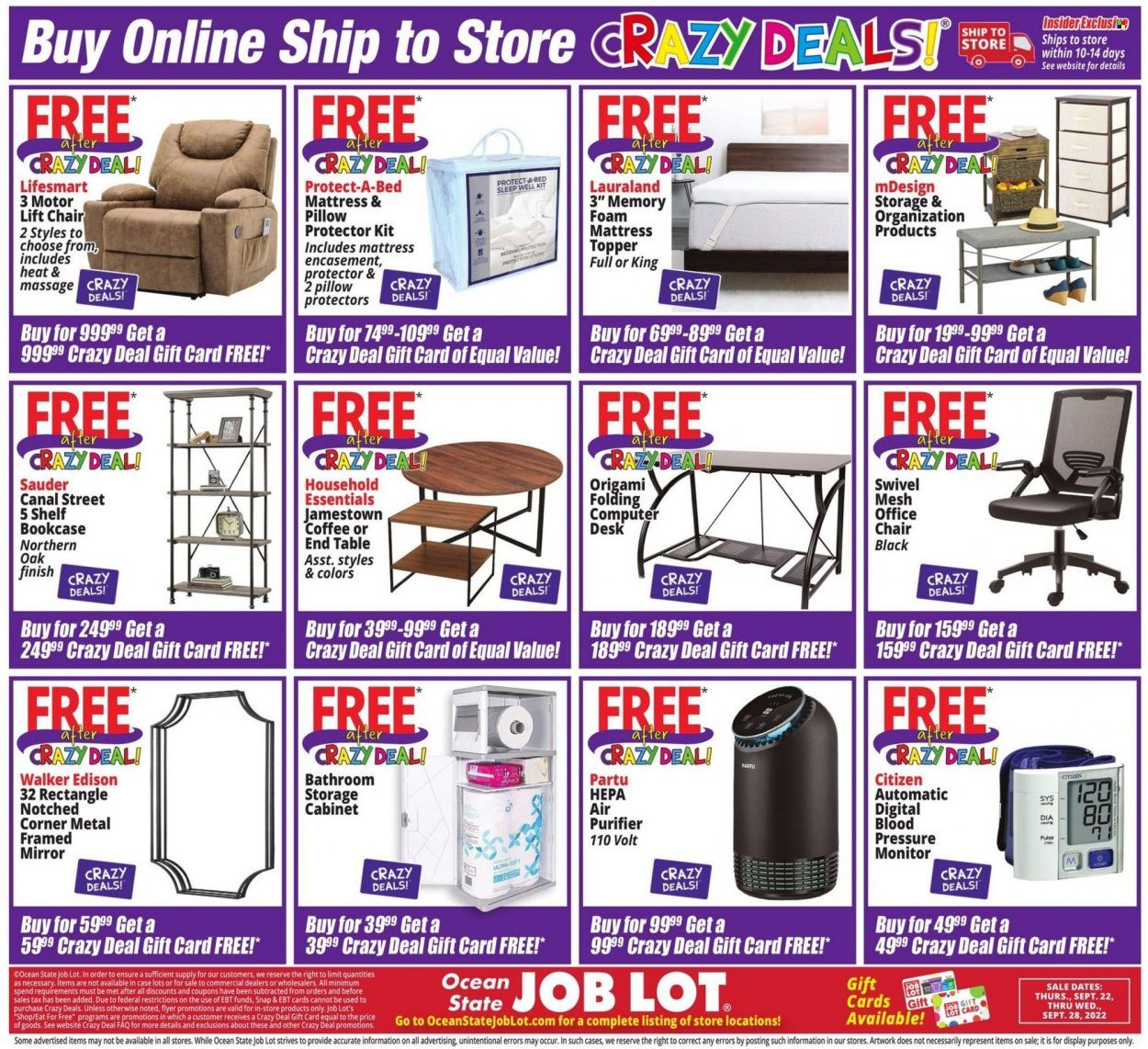 Ocean State Job Lot (CT, MA, ME, NH, NJ, NY, RI, VT) Weekly Ad Flyer Specials September 22 to September 28, 2022