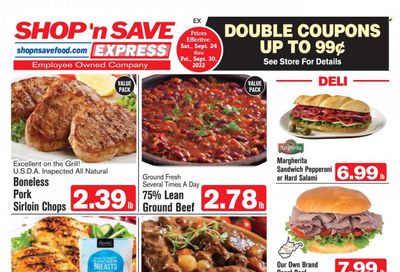 Shop ‘n Save Express (MD, PA, WV) Weekly Ad Flyer Specials September 24 to September 30, 2022