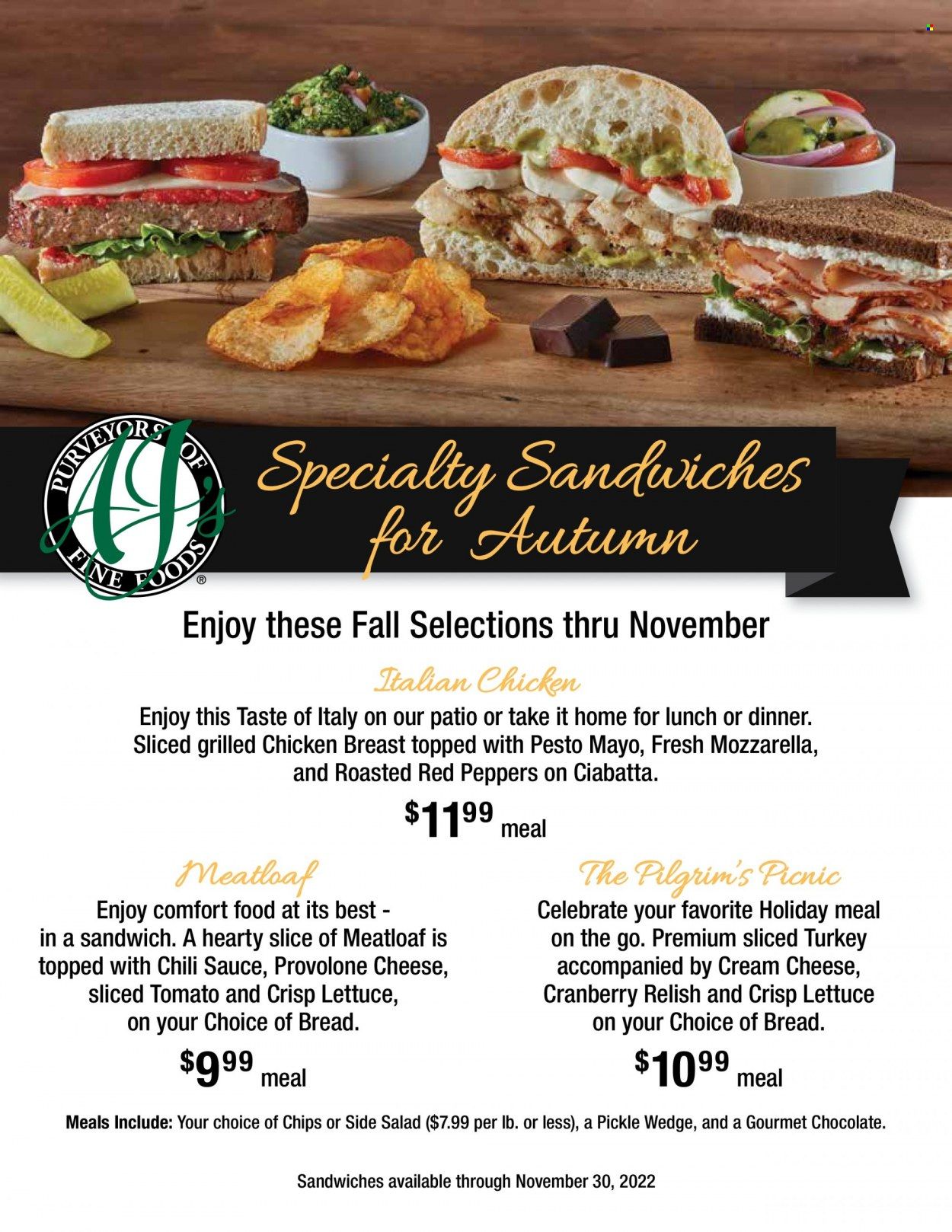 AJ's Fine Foods (AZ) Weekly Ad Flyer Specials September 22 to November 30, 2022