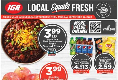 IGA (OH) Weekly Ad Flyer Specials September 21 to September 27, 2022