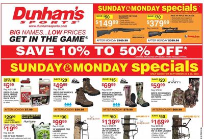 Dunham's Sports Weekly Ad Flyer Specials September 24 to September 29, 2022