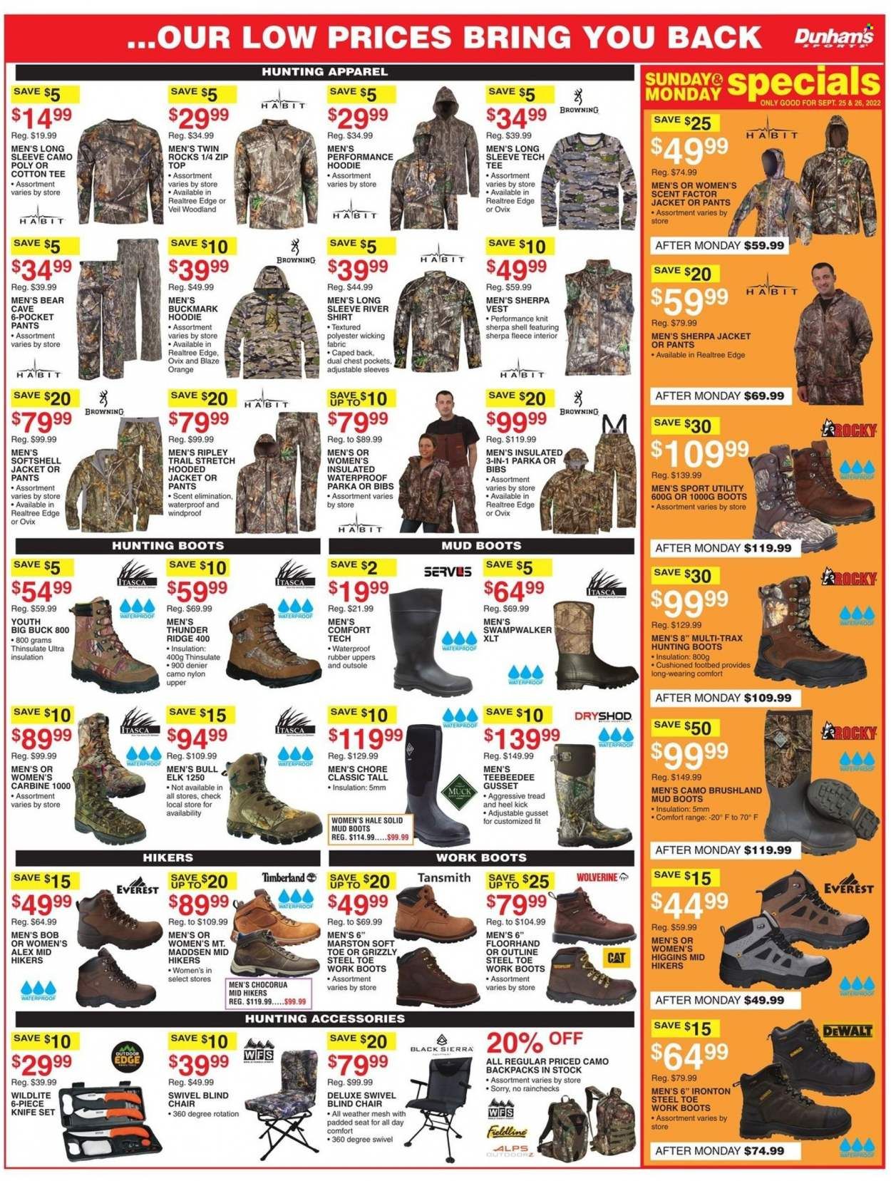 Dunham's Sports (MI, PA, WI) Weekly Ad Flyer Specials September 24 to September 29, 2022