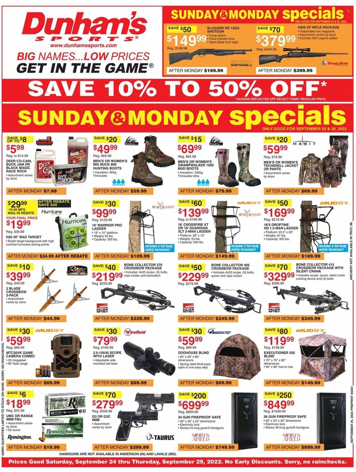 Dunham's Sports (MI) Weekly Ad Flyer Specials September 24 to September 29, 2022