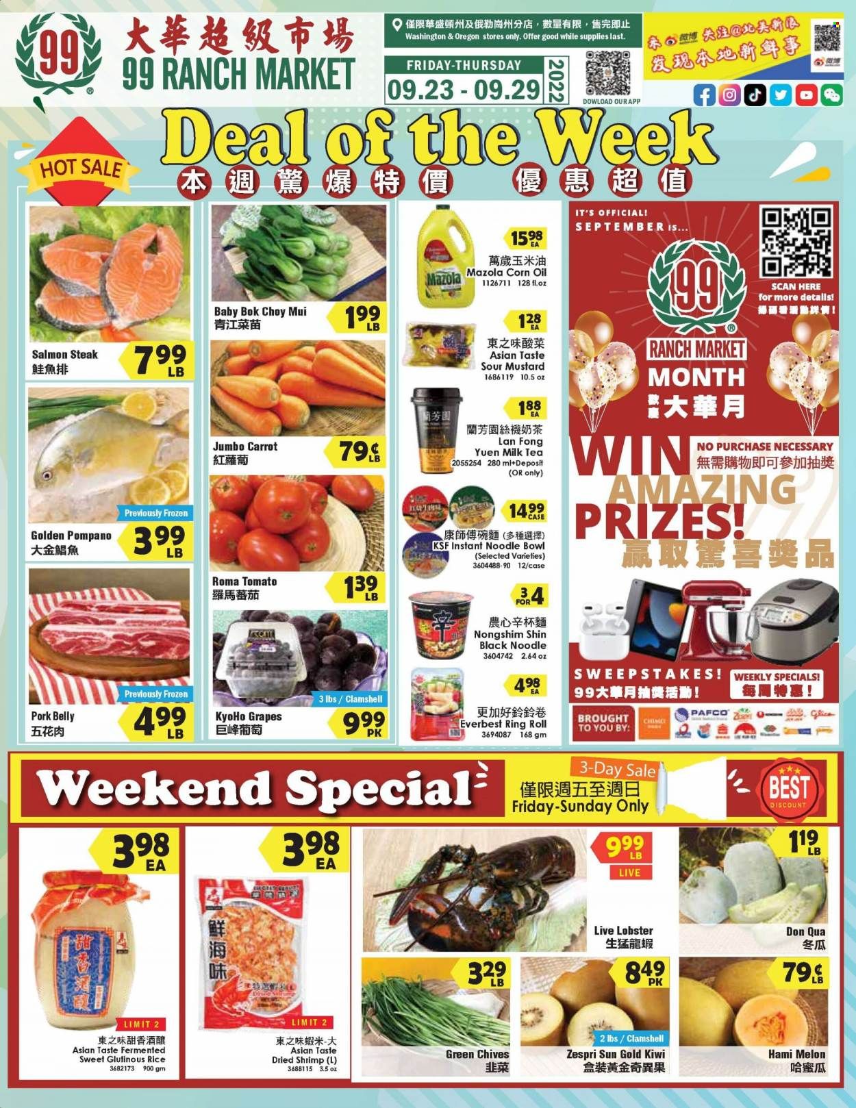 99 Ranch Market (WA) Weekly Ad Flyer Specials September 23 to September 29, 2022
