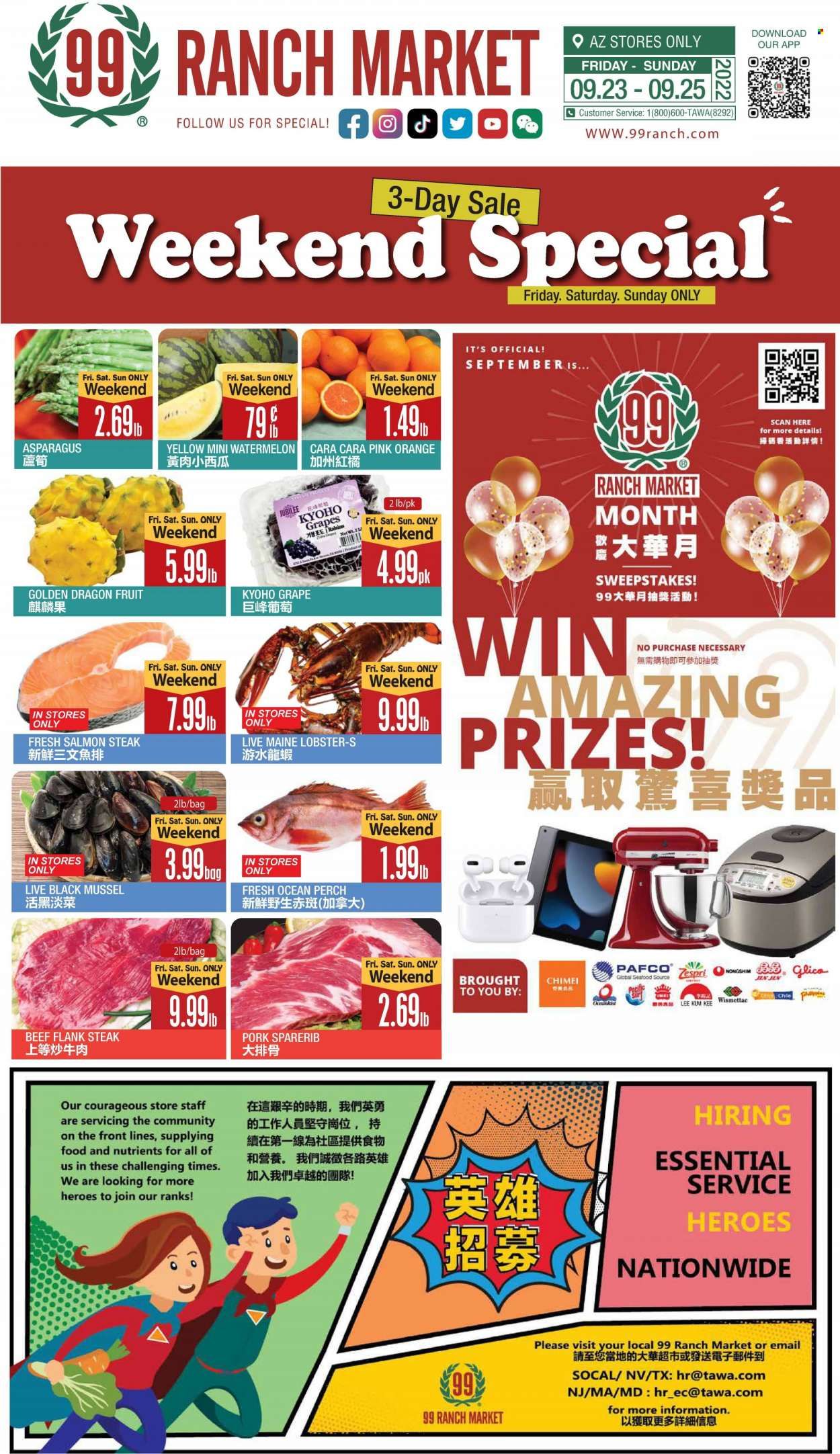 99 Ranch Market (19) Weekly Ad Flyer Specials September 23 to September 29, 2022