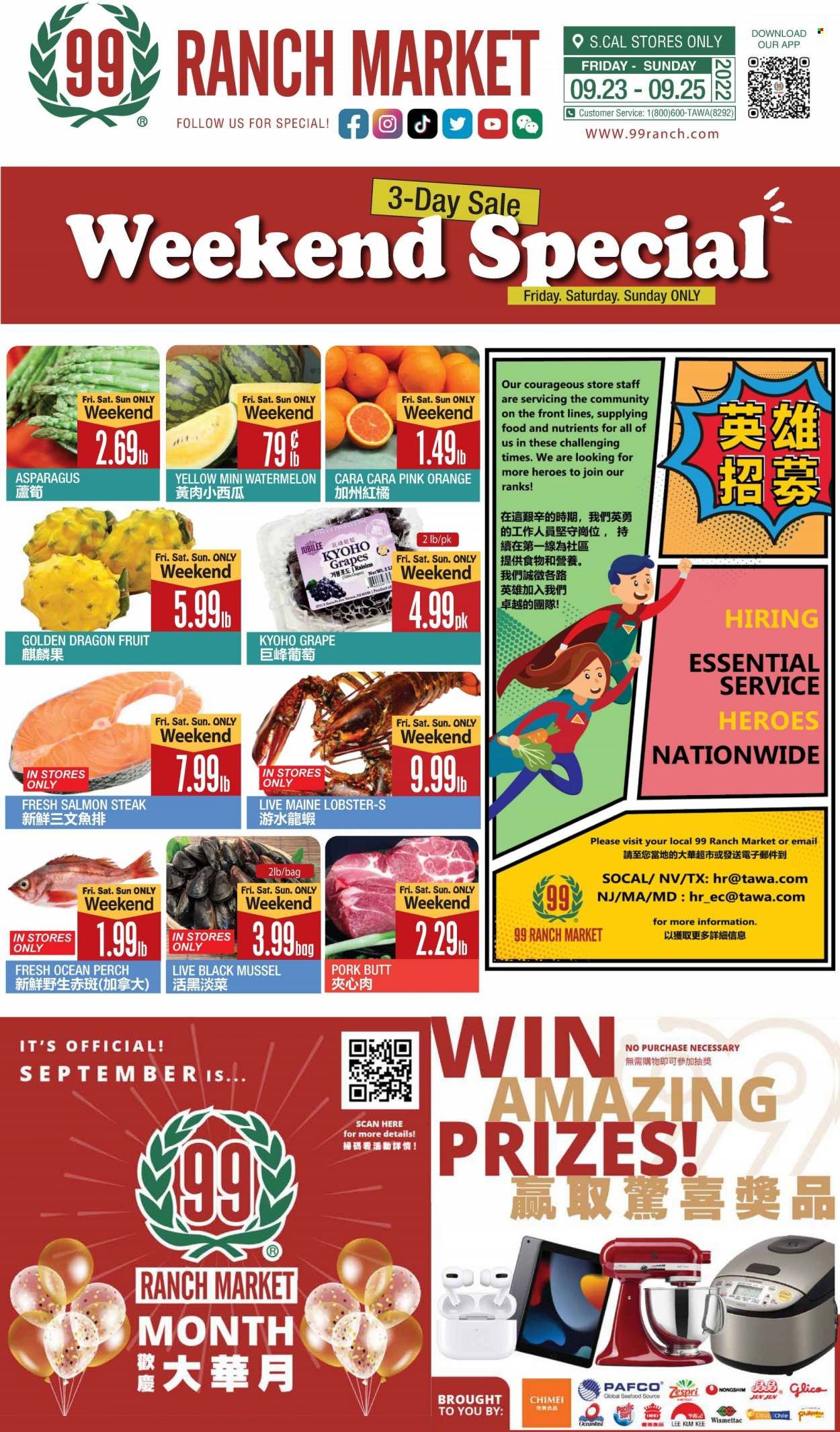 99 Ranch Market (40, CA) Weekly Ad Flyer Specials September 23 to September 29, 2022