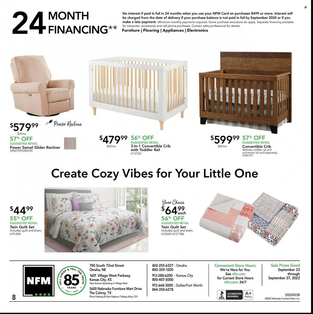 Nebraska Furniture Mart (IA, KS, NE, TX) Weekly Ad Flyer Specials September 23 to September 27, 2022